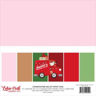 Picture of Echo Park Solid Cardstock 12"x12" | Μονόχρωμα Φύλλα Santa’s Christmas Delivery, 12τεμ.