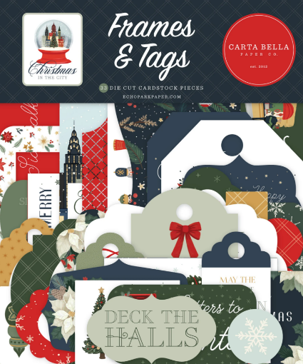 Picture of Carta Bella Διακοσμητικά Cardstock Εφήμερα - Christmas In The City, Frames & Tags, 33τεμ.