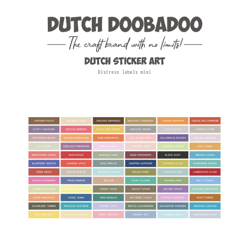 Picture of Dutch Doobadoo Dutch Sticker A5 Mini Distress Labels - Αυτοκόλλητες Ετικέτες για Distress Χρώματα, 72τεμ.