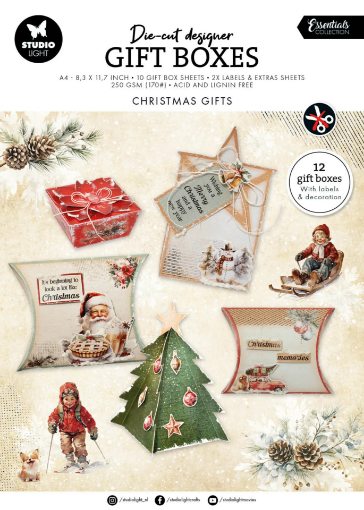 Picture of Studio Light Christmas Gifts Essentials Die-cut Designer Gift Boxes - Έτοιμα Κουτιά Δώρων, 12 τεμ.
