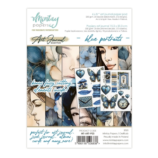 Picture of Mintay Art Journal Essentials – Blue Portraits | Χαρτιά & Στοιχεία για Art Journaling & Mixed Media