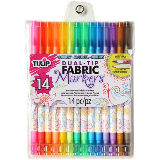 Picture of Tulip Rainbow Dual-Tip Fabric Markers | Σετ 14 Ανεξίτηλων Μαρκαδόρων για Υφάσματα με Διπλή Μύτη