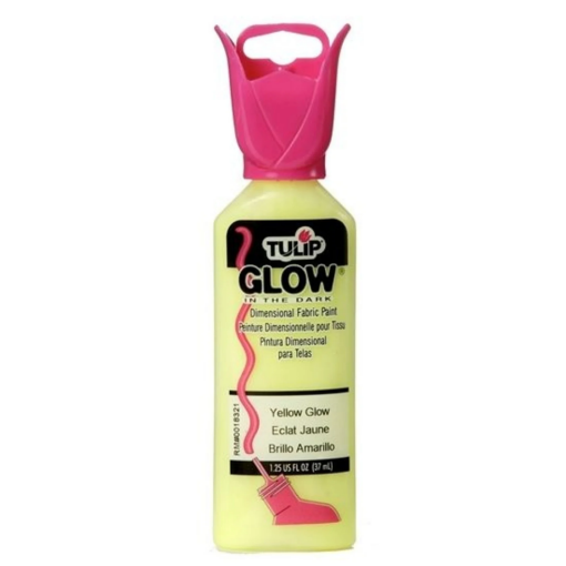 Picture of 💛 Tulip Glow In The Dark Dimensional Fabric Paint 1.25oz – Ανάγλυφο Χρώμα Υφάσματος που Φωσφορίζει – Yellow (Κίτρινο Φωσφορίζον)