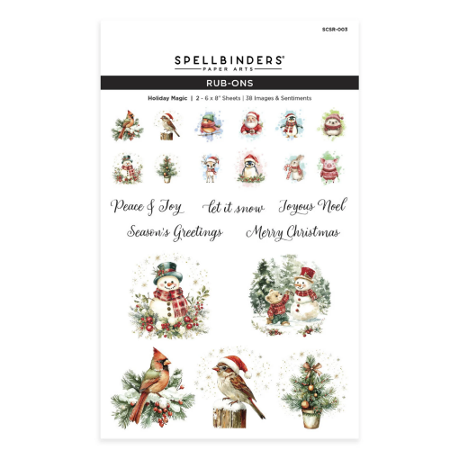 Picture of Spellbinders Holiday Magic Rub-On Sheets – Holiday Magic, Σετ Φύλλων Μεταφοράς Εικόνας Χριστουγέννων, 2τμχ