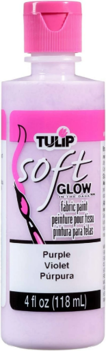 Picture of 💜 Tulip Glow In The Dark Brush-On Soft Fabric Paint 4oz – Χρώμα Υφάσματος που Φωσφορίζει – Purple (Μωβ)