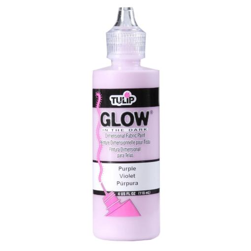 Picture of 💜 Tulip Glow In The Dark Dimensional Fabric Paint 4oz – Ανάγλυφο Χρώμα Υφάσματος που Φωσφορίζει – Purple (Μωβ)
