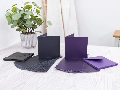 Picture of Crafter’s Companion Pearl Card & Envelopes 6″ × 6″ Purple & Black | Καρτ-ποστάλ με Φάκελο 6×6 in, Μωβ & Μαύρο