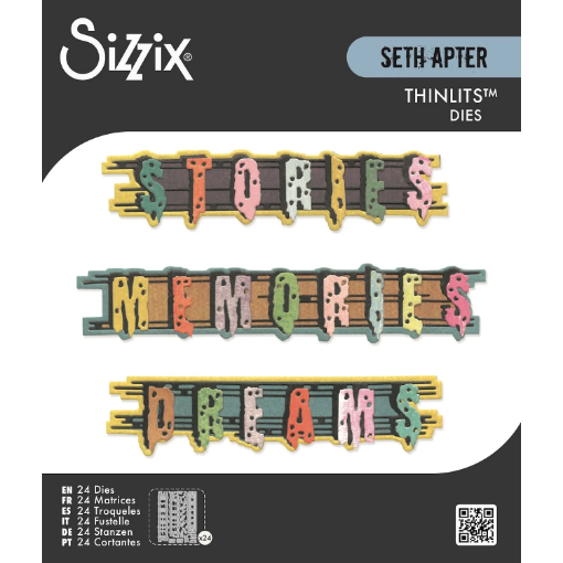 Picture of Sizzix Thinlits Die Set Seth Apter – Word Wafers #2 | Σετ 24 Μητρών Κοπής με Λέξεις & Φράσεις για Κάρτες & Mixed Media