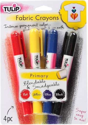Picture of Tulip Fabric Crayons Primary | Σετ 4 Κηρομπογιών-Μαρκαδόρων για Υφάσματα με Σταθεροποίηση στο Σίδερο