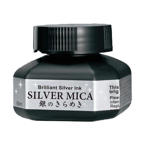 Picture of Kuretake Brilliant Silver Mica Ink – Ασημένιο Μελάνι για Καλλιγραφία, Ζωγραφική & Journaling