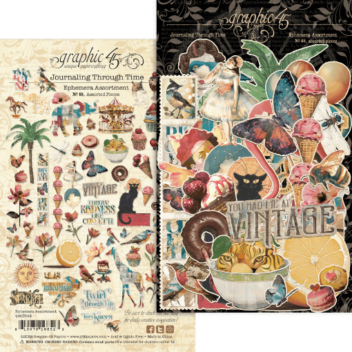 Picture of Graphic 45 Journaling Through Time Ephemera -  Σετ Die-Cut Στοιχείων
