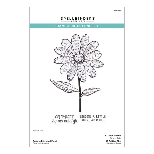 Picture of Spellbinders Beautifully Imperfect – Clear Stamp & Die Set Sculpted Scripted Floral Σετ Σφραγίδες & Λεπτές Μήτρες Κοπής