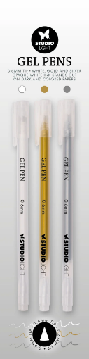 Picture of Studio Light Gel Pens 0.6mm – Σετ Λευκό / Χρυσό / Ασημί (3 τεμ.)
