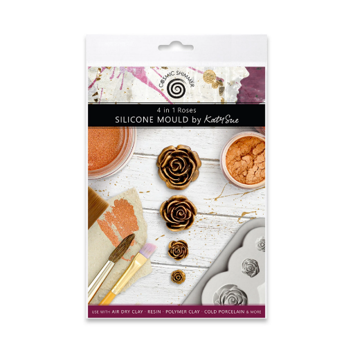 Picture of Katy Sue Designs Silicone Mould Cosmic Shimmer 4 in 1 Roses – Καλούπι Σιλικόνης με Τριαντάφυλλα για Ρητίνη & Πηλό