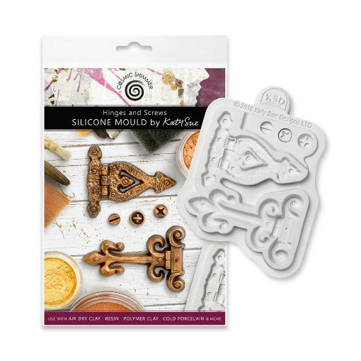 Picture of Katy Sue Designs Silicone Mould Cosmic Shimmer Hinges & Screws – Καλούπι Σιλικόνης με Μεντεσέδες & Βίδες για Ρητίνη και Πηλό