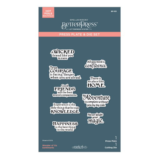 Picture of Spellbinders Wonder of Oz BetterPress Plate & Die Set – Sentiments «Μάγος του Οζ», 2 τεμ.