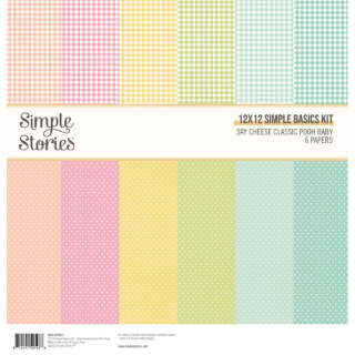 Picture of Simple Stories Say Cheese Classic Pooh Baby Simple Basics Kit 12" x 12" | Σετ Μονόχρωμων Χαρτιών 6 τεμ.