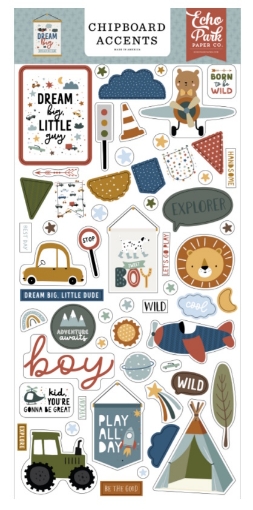 Picture of Echo Park  Διακοσμητικά Chipboard 6"X13" - Dream Big Little Boy, 57τεμ. 