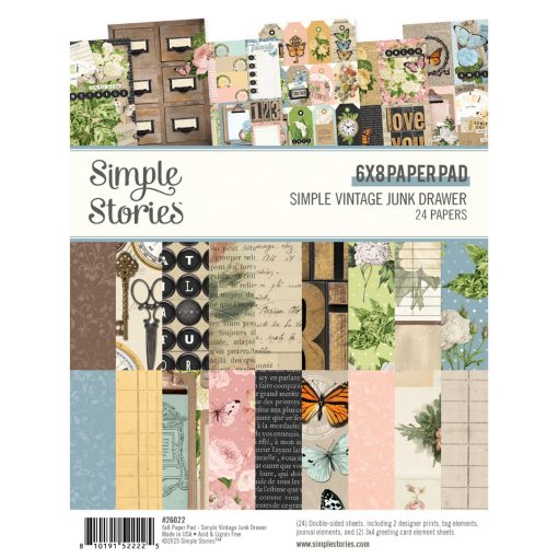 Picture of Simple Stories Simple Vintage Junk Drawer Paper Pad 6x8’’ – Μπλοκ Χαρτιών Scrapbooking