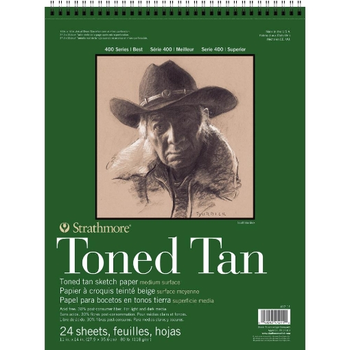 Picture of Τίτλος (EL) Strathmore 400 Series Sketch Toned Tan Pad 28 x 36 cm | Μπλοκ Σχεδίου σε Ζεστό Μπεζ Τόνο 118gsm, 50 Φύλλα