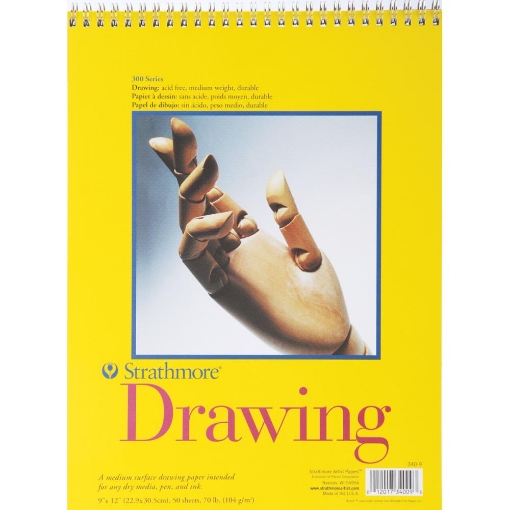 Picture of Strathmore Series 300 Drawing Spiral Pad 9" × 12" – Μπλοκ Σχεδίου 104 gsm, 50 φυλλα