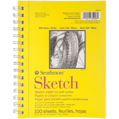 Picture of Strathmore Series 300 Sketch Paper Pad 5.5″ × 8.5″ – Μπλοκ Σχεδίου Fine Tooth