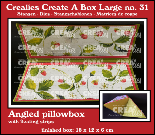 Picture of Crealies Create A Box Large No.31 | Dies για Κουτί Pillow Box με Διακοσμητικές Λωρίδες