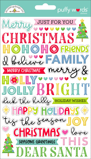 Picture of Doodlebug Puffy Words Stickers | Χριστουγεννιάτικα Puffy Αυτοκόλλητα Λέξεις & Τίτλοι, Oh What Fun