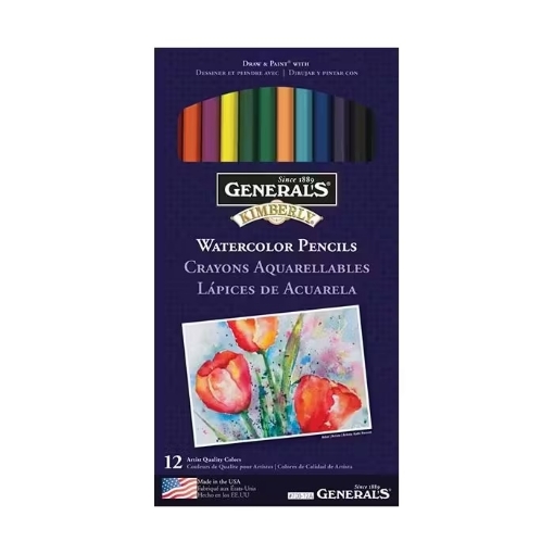 Picture of General's Kimberly Watercolor Pencils – Υδατοδιαλυτά Χρωματιστά Μολύβια, Σετ 12 χρωμάτων