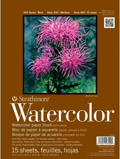 Picture of Strathmore 400 Series Watercolor Pad 23 x 31 cm | Μπλοκ Ακουαρέλας Cold Press 300gsm, 15 Φύλλα