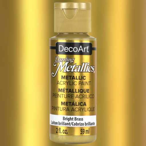 Picture of DecoArt Dazzling Metallics | Μεταλλικό Ακρυλικό Χρώμα με Γυαλιστερό Φινίρισμα – Bright Brass, 59ml 