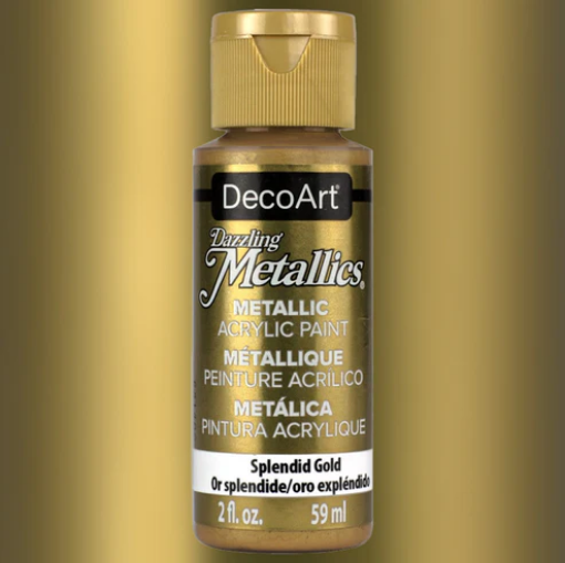 Picture of DecoArt Dazzling Metallics | Μεταλλικό Ακρυλικό Χρώμα με Γυαλιστερό Φινίρισμα – Splendid Gold, 59ml 
