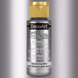 Picture of DecoArt Dazzling Metallics | Μεταλλικό Ακρυλικό Χρώμα Γυαλιστερού Φινιρίσματος – Shimmering Silver, 59ml