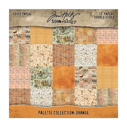Picture of Tim Holtz Idea-ology Μπλοκ Scrapbooking Διπλής Όψης 12" x 12" – Palette Collection, Orange (Πορτοκαλί)