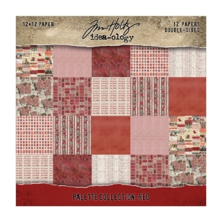 Picture of Tim Holtz Idea-ology Μπλοκ Scrapbooking Διπλής Όψης 12" x 12" – Palette Collection, Red