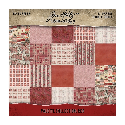 Picture of Tim Holtz Idea-ology Μπλοκ Scrapbooking Διπλής Όψης 12" x 12" – Palette Collection Red
