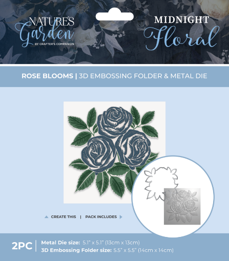 Picture of Crafter's Companion Midnight Floral Rose Blooms – Σετ 3D Μήτρας για Ανάγλυφο & Μήτρας Κοπής