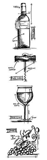 Picture of Stampers Anonymous Tim Holtz Cling Mount Rubber Stamps | Σετ Σφραγίδων – Wine Mini Blueprint