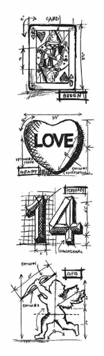 Picture of Stampers Anonymous Tim Holtz Cling Mount Rubber Stamps | Σετ Σφραγίδων – Valentine Mini Blueprint