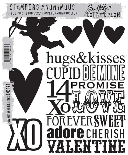 Picture of Stampers Anonymous Tim Holtz Cling Mount Rubber Stamps | Σετ Σφραγίδων – Valentine Silhouettes