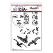 Picture of Ranger Dina Wakley Media Cling Stamps Let It Fly – Σετ Σφραγίδων Red Rubber 6τεμ.