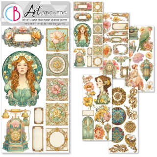 Picture of Ciao Bella Artemis Art Stickers 12x26cm – Διάφανα Εικονογραφημένα Αυτοκόλλητα, 5 Φύλλα 