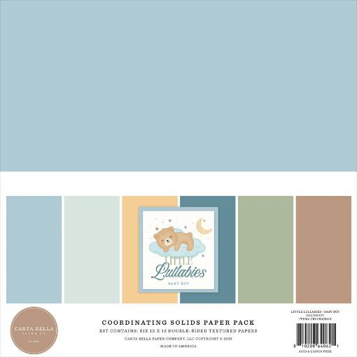 Picture of Carta Bella Little Lullabies Baby Boy – Μονόχρωμα Χαρτιά Scrapbooking 30x30cm, 6 Φύλλα