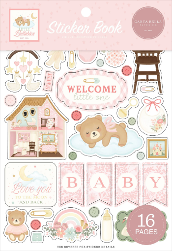 Picture of Carta Bella Little Lullabies Baby Girl – Μπλοκ Αυτοκόλλητων Scrapbooking, 16 Σελίδες
