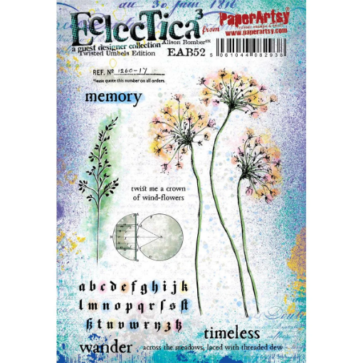 Picture of Paper Artsy Alison Bomber Twisted Umbels Edition Cling Stamp Set | Σφραγίδες Rubber 6" x 8" - EAB52, 10τεμ.