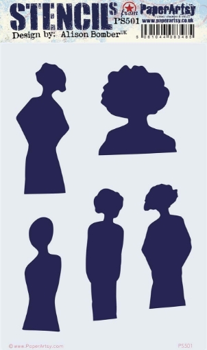 Picture of PaperArtsy Στένσιλ με Γυναικείες Σιλουέτες για Mixed Media & Art Journals 16 × 24 cm - Alison Bomber PS501