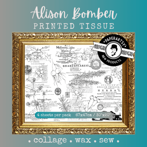 Picture of PaperArtsy Alison Bomber Printed Tissue Paper | Ριζόχαρτο για Κολάζ PT08, 4 φύλλα