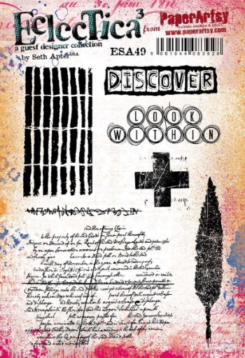 Picture of PaperArtsy Seth Apter Red Rubber Stamp Set | Σετ Σφραγίδων Eclectica³ ESA49 A5, 7 τεμ.