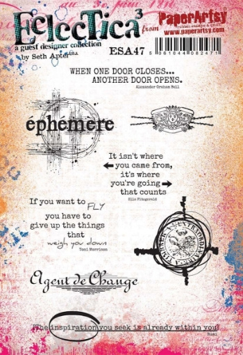 Picture of PaperArtsy Seth Apter Red Rubber Stamp Set | Σετ Σφραγίδων Eclectica³ ESA47 A5, 8τεμ.