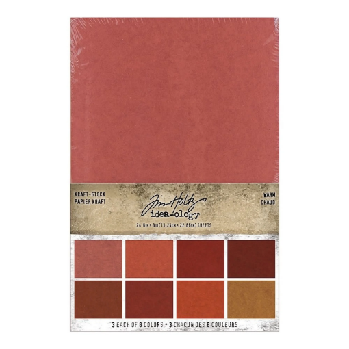 Picture of Tim Holtz Idea-ology Kraft-Stock Stack Warm | Χαρτιά Kraft Διπλής Όψης 6x9, 24 Φύλλα